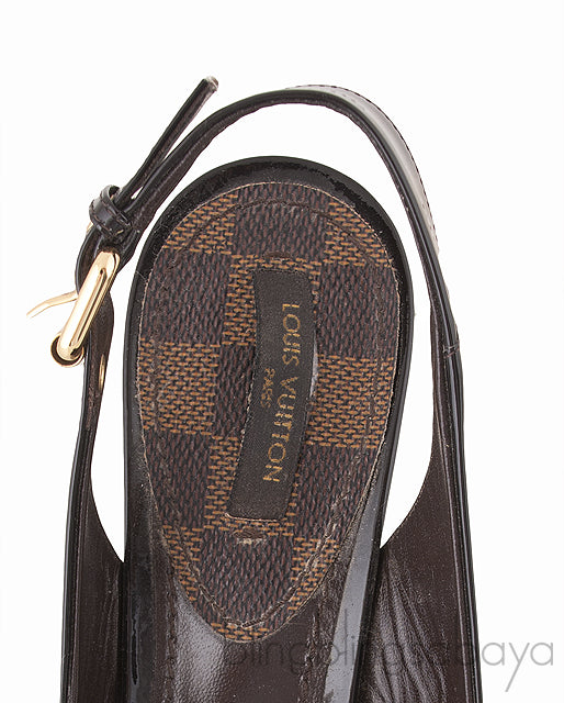 Damier Ebene Slingback Heels
