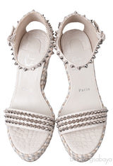 Madmonica 120 Spiked Croc-effect Leather Espadrille Wedge