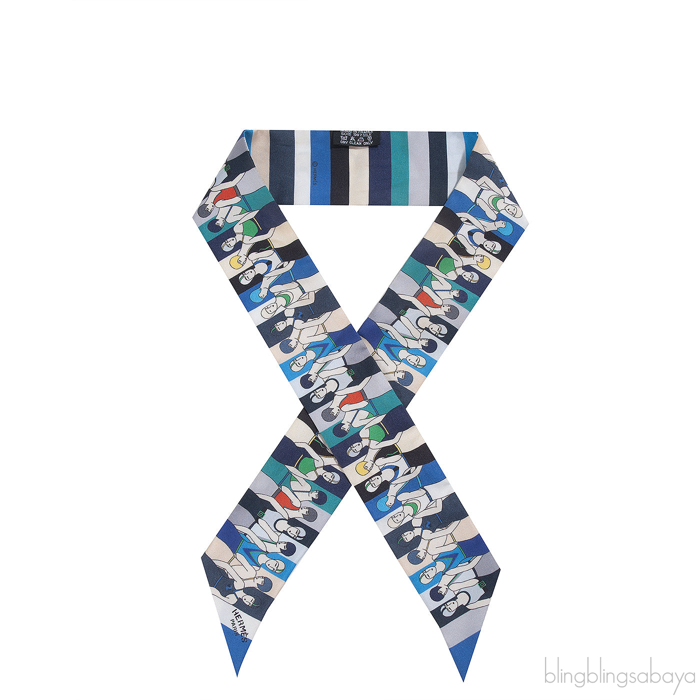 Hermes Les Baigneuses Printed Silk Twilly