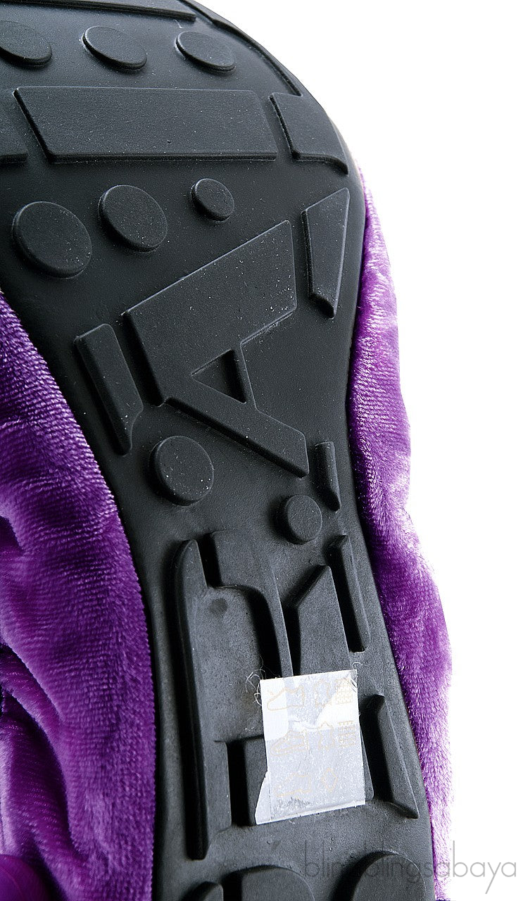 Prada Velvet Purple & Black Sport Ballet Flats