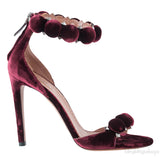 Burgundy Velvet Bombe Heels