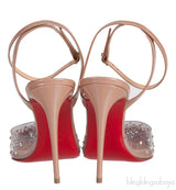 Nude PVC Crystal Slingback Heels