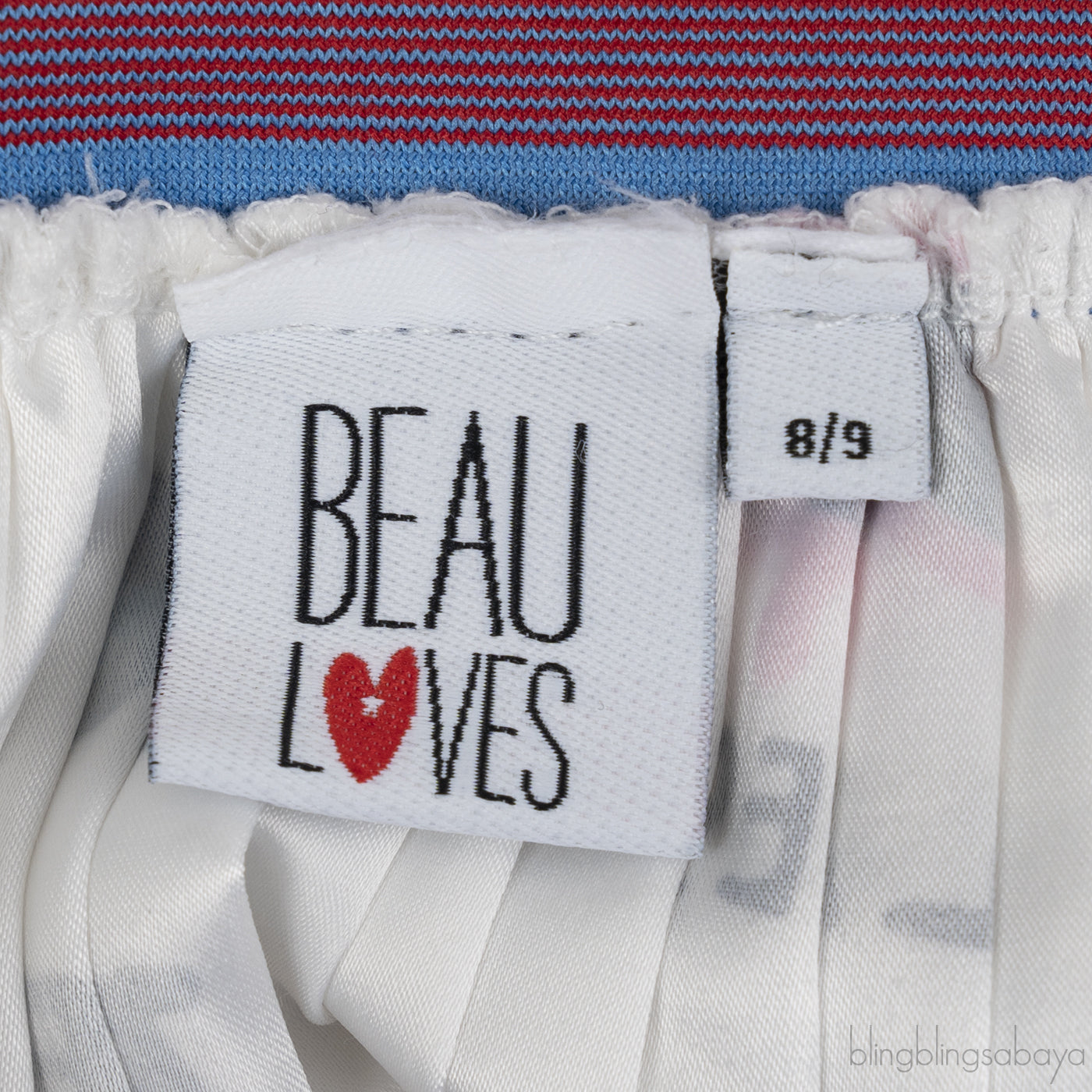 Beau Loves White Printed Pleated Kid Skirt
