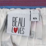 Beau Loves White Printed Pleated Kid Skirt