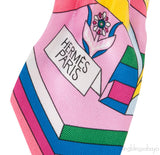 Pink Printed Silk Twilly