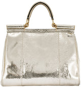 Miss Sicily Metallic Gold Snakeskin Bag