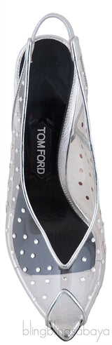 PVC Crystal Slingback Heels