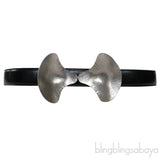 Black Sculptural Metal Bow Belt