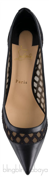 Black Cut-out Mesh Pointed Toe