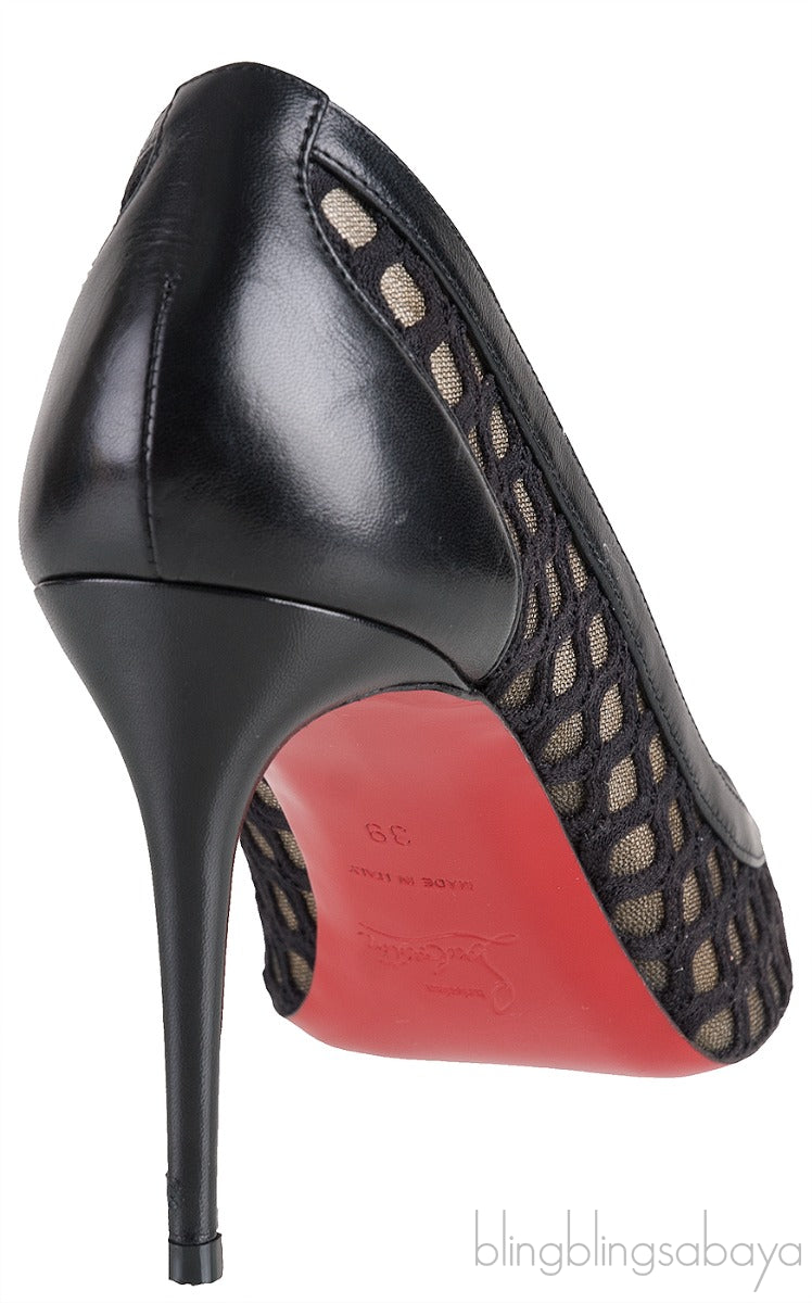 Black Cut-out Mesh Pointed Toe