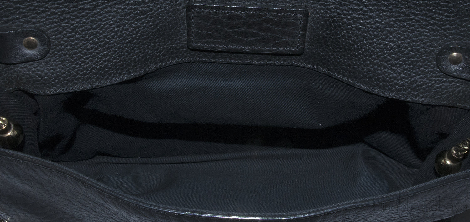 Sally Black Textured Shoulder Bag