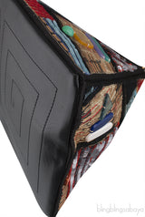 Lambskin/PVC/Glass Pyramid Bag