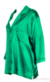 Green Plain Long Sleeve Shirt