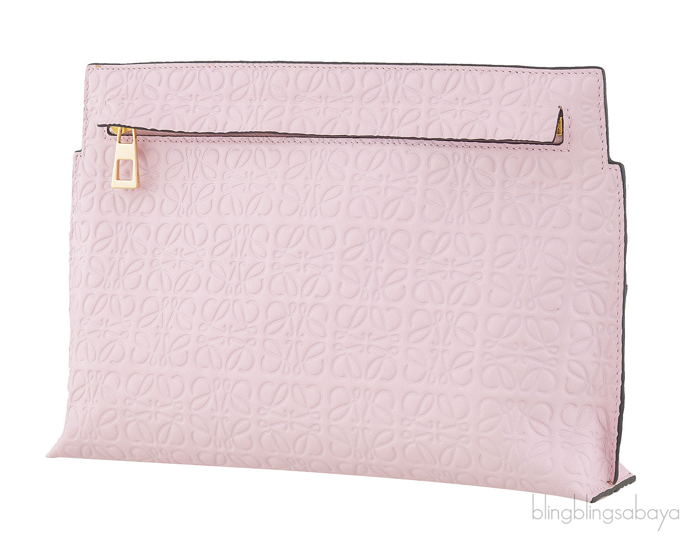 Pink Logo Embossed Clutch