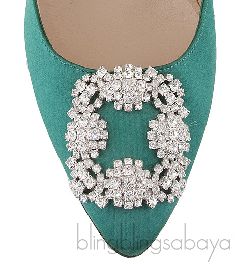 Emerald Hangisi Satin Jeweled Pump