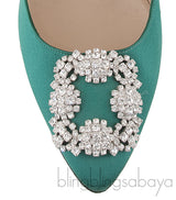 Emerald Hangisi Satin Jeweled Pump