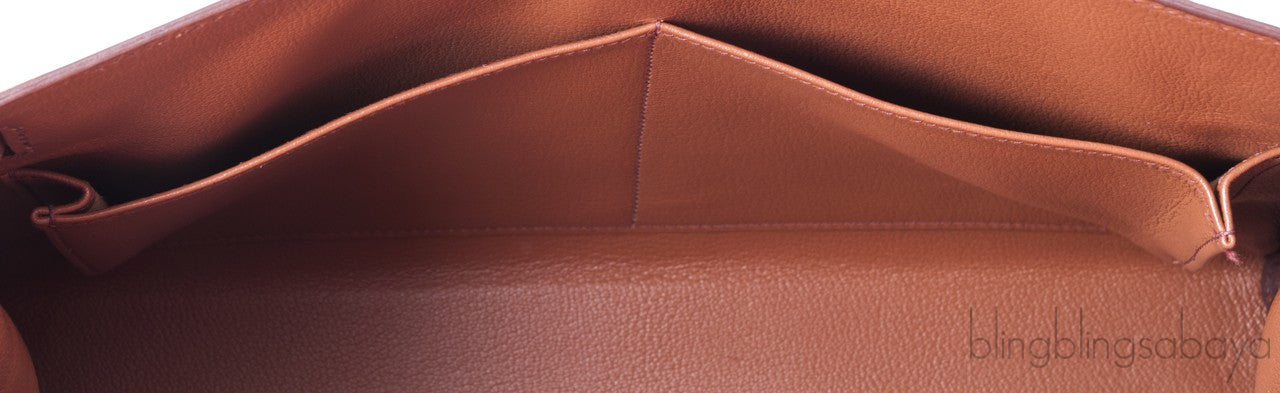 Kelly 32 Cognac Gold Ostrich