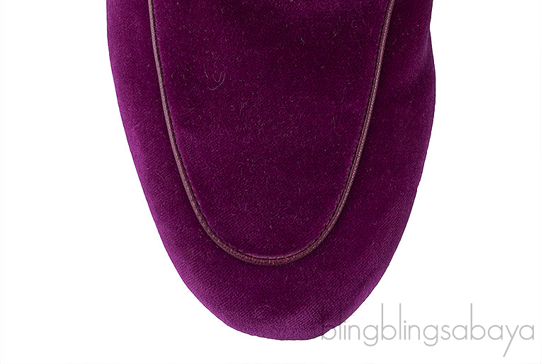 Purple Princetown Fur Slide