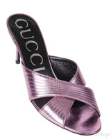 Gucci Criss-cross Metallic Pink Sandals