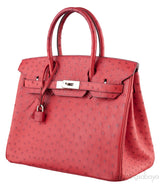 Birkin 30 Rouge VIF Ostrich PHW