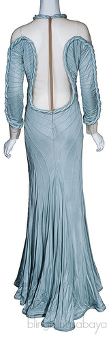 Pale Blue Sequin Embellished Dress