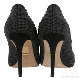 Black Crystal Embellished Heels