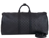 Louis Vuitton Black Damier Infini Leather Keepall Bandouliere 55 Bag
