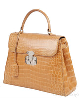 Brown Crocodile Large Handbag