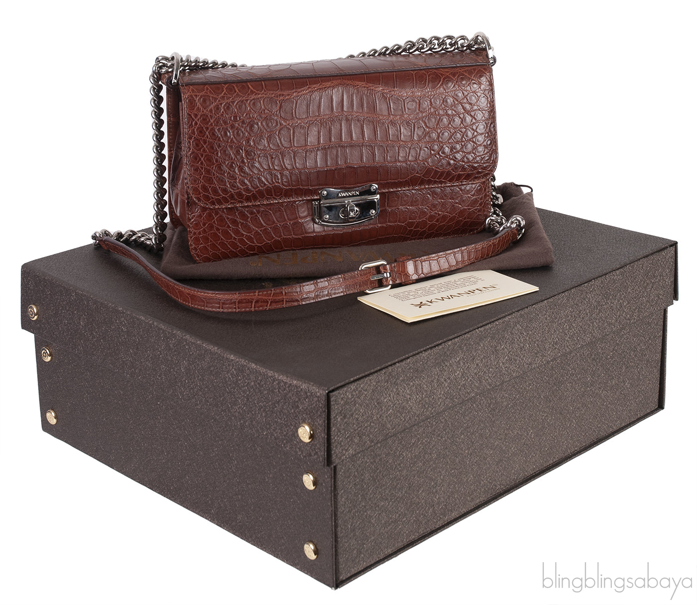 City Skyline Crocodile Sling Bag