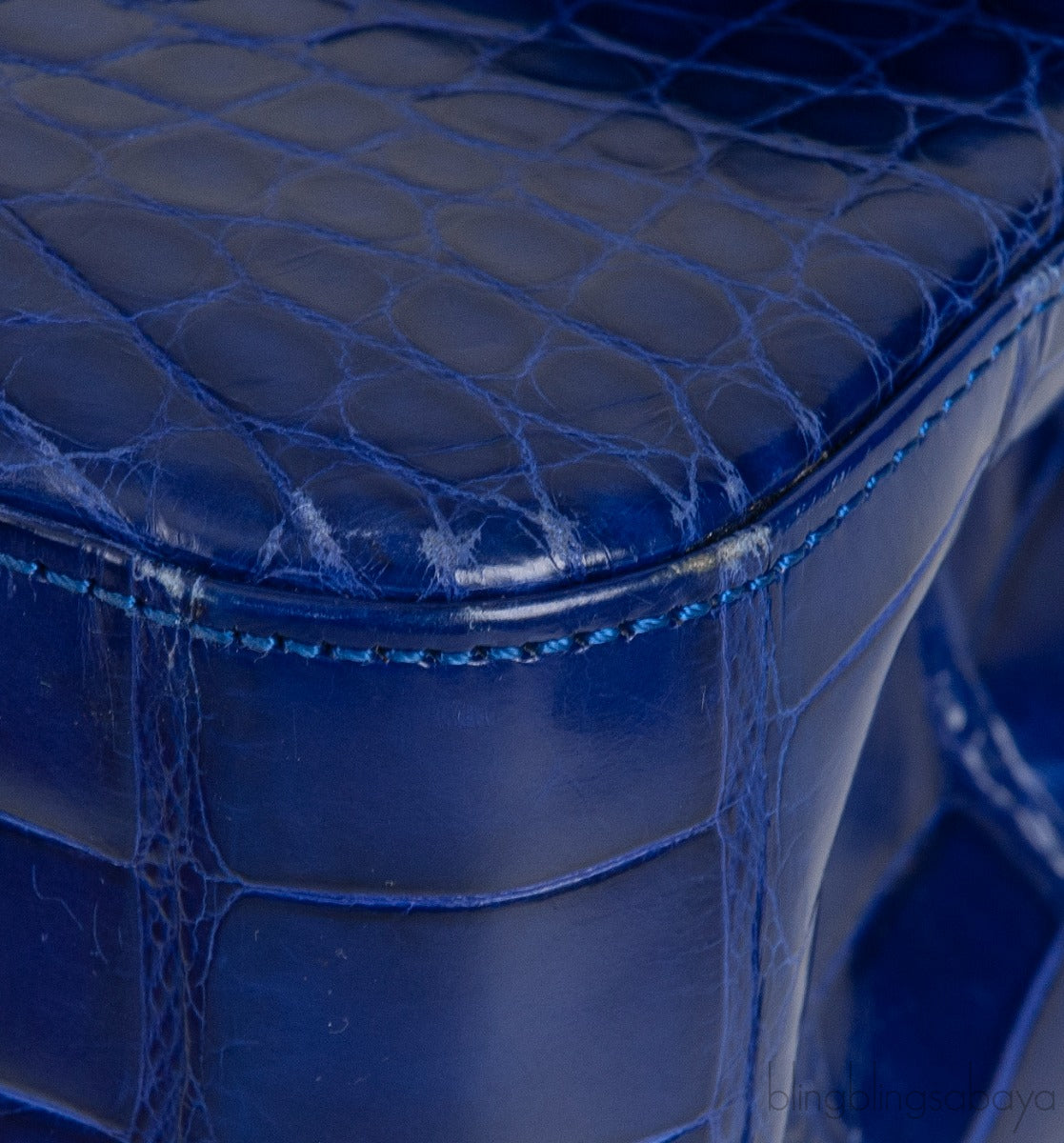 Classic Blue Iris Crocodile Jumbo Flap Bag