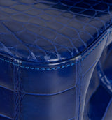 Classic Blue Iris Crocodile Jumbo Flap Bag