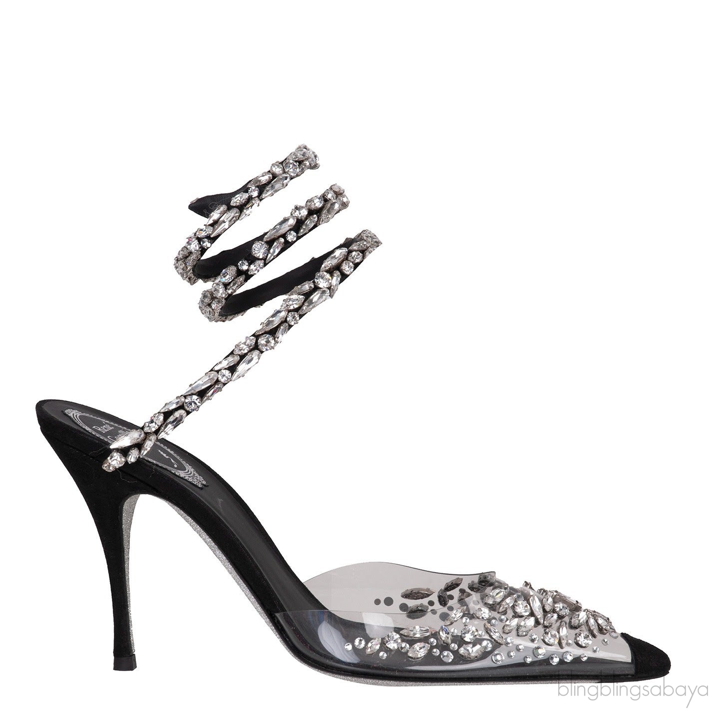 Pointed Toe PVC Swirl Sandals