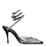 Pointed Toe PVC Swirl Sandals
