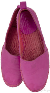 Fuchsia Pink Leather Espadrille