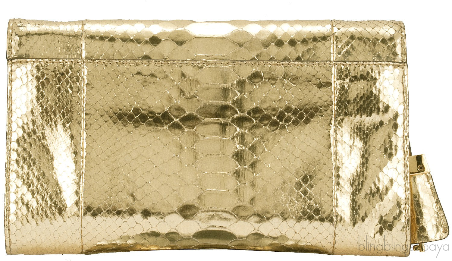 Gia Gold Python Clutch