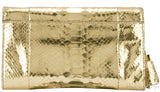 Gia Gold Python Clutch