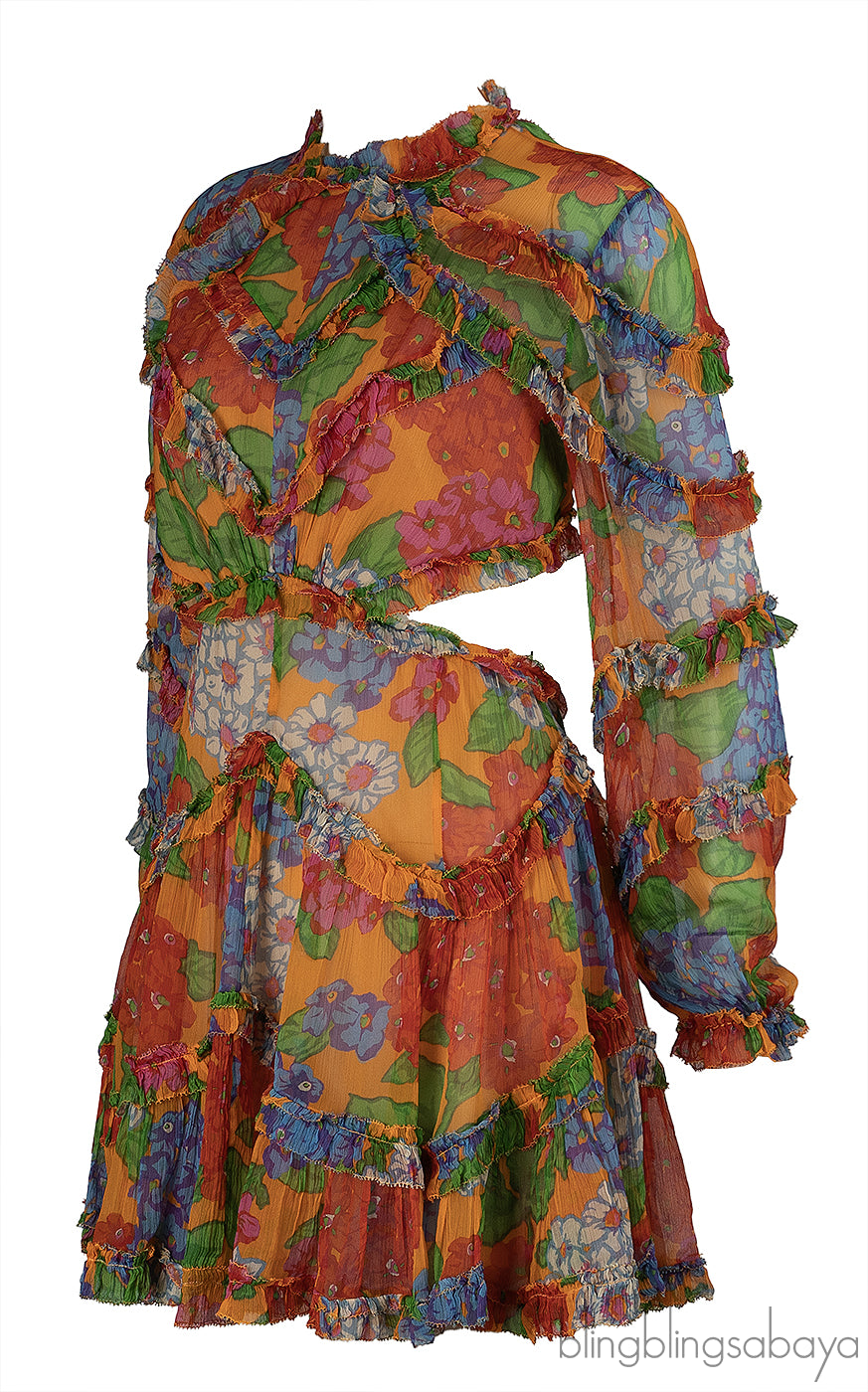 Zimmerman Floral Riders Frill Mini Dress
