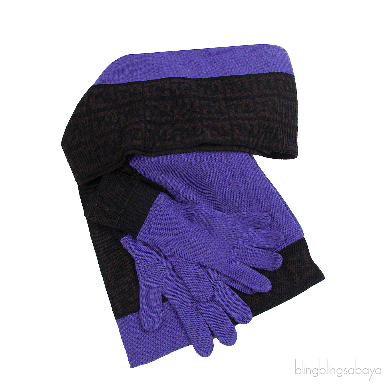 Fendi FF Wool Long Scarf & Gloves