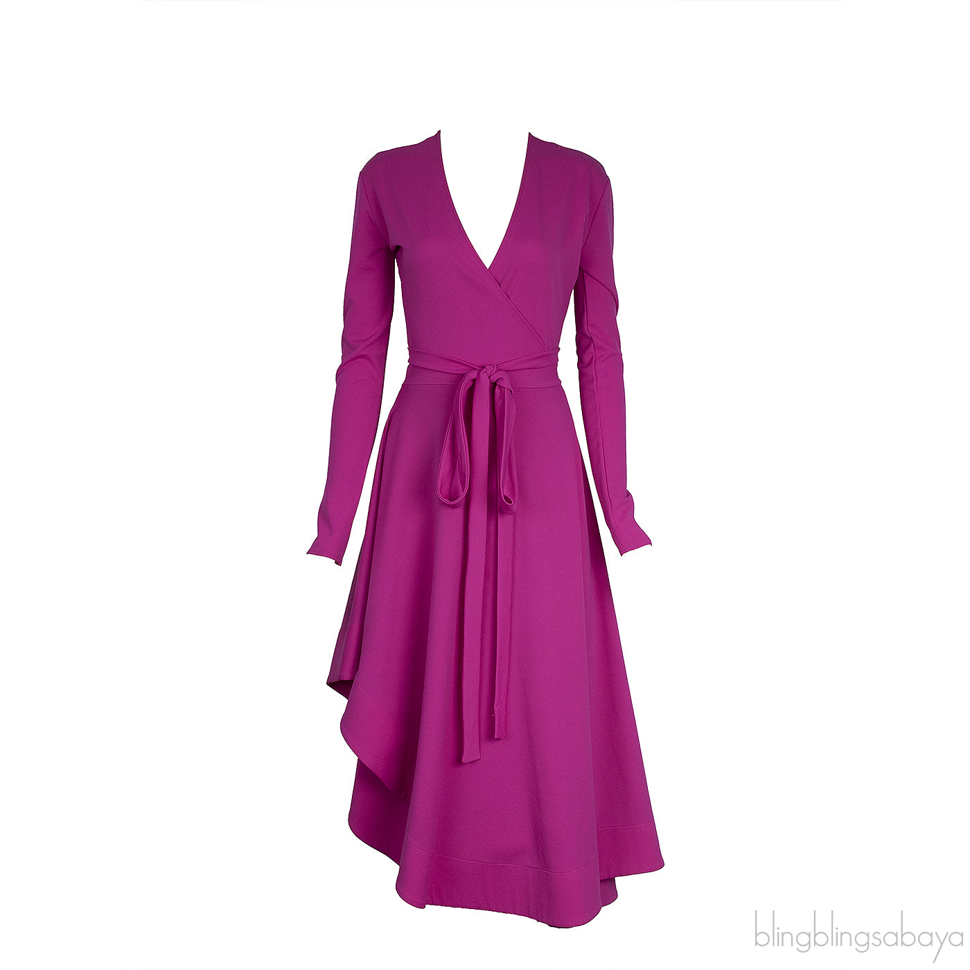 Fuchsia Pink Wrap Asymmetric Dress