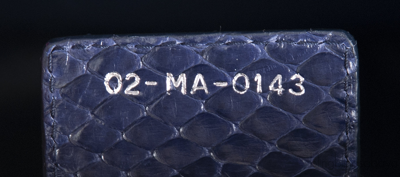 Lady Dior Large Blue Python Bag