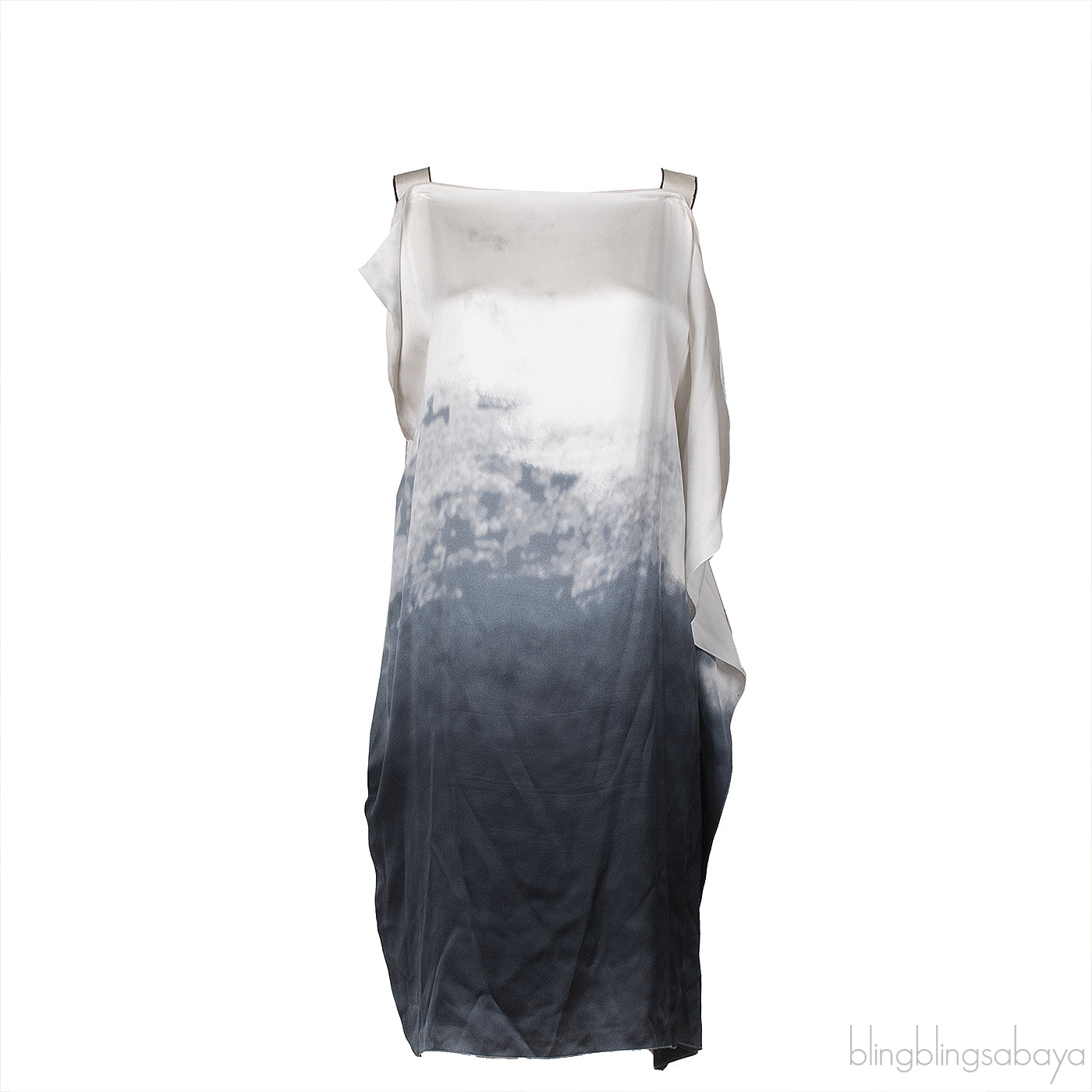 Bottega Veneta Gradient White Blue Grey Silk Dress