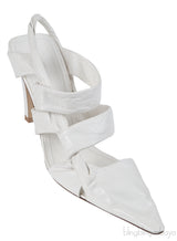 Bottega Veneta White Point Leather Slingback Pumps