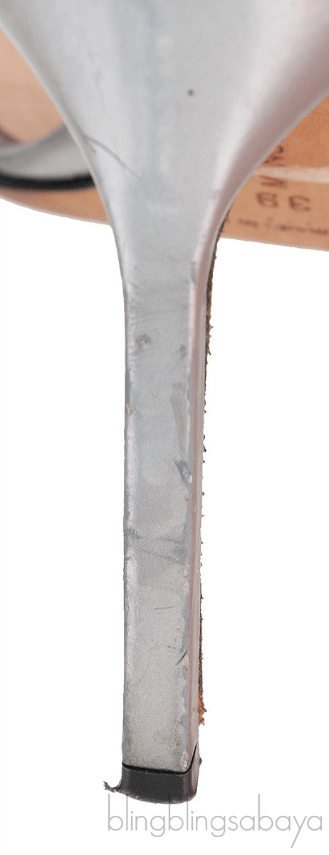 Metallic Silver Pointed Toe Heels