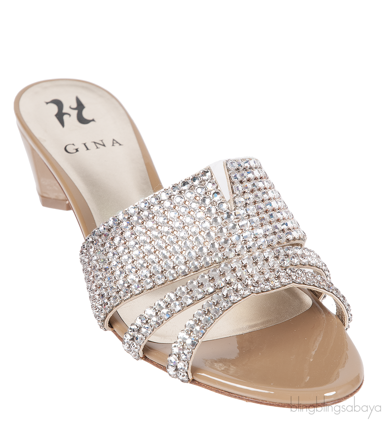 Gina Silver Crystal Nude Utah Sandals