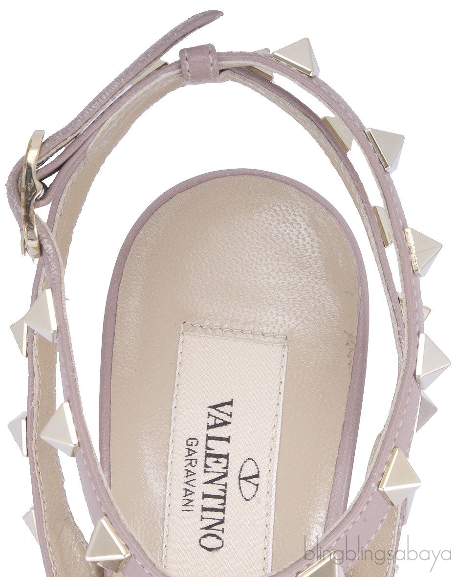 Vert Anis Rockstud Leather Pump