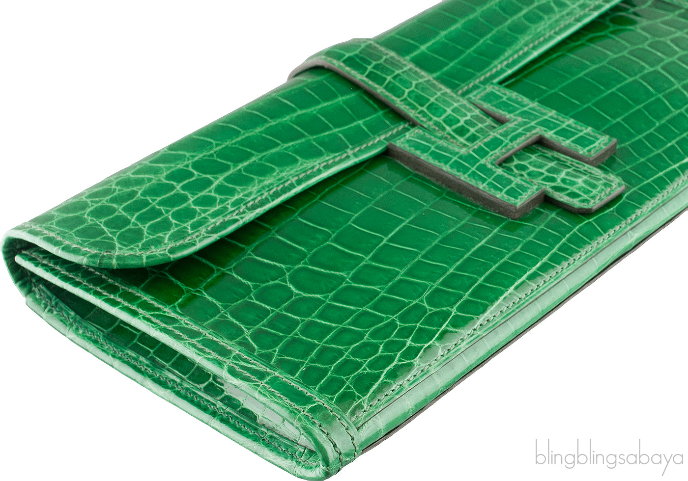 Jige Crocodile Emerald Green Patent