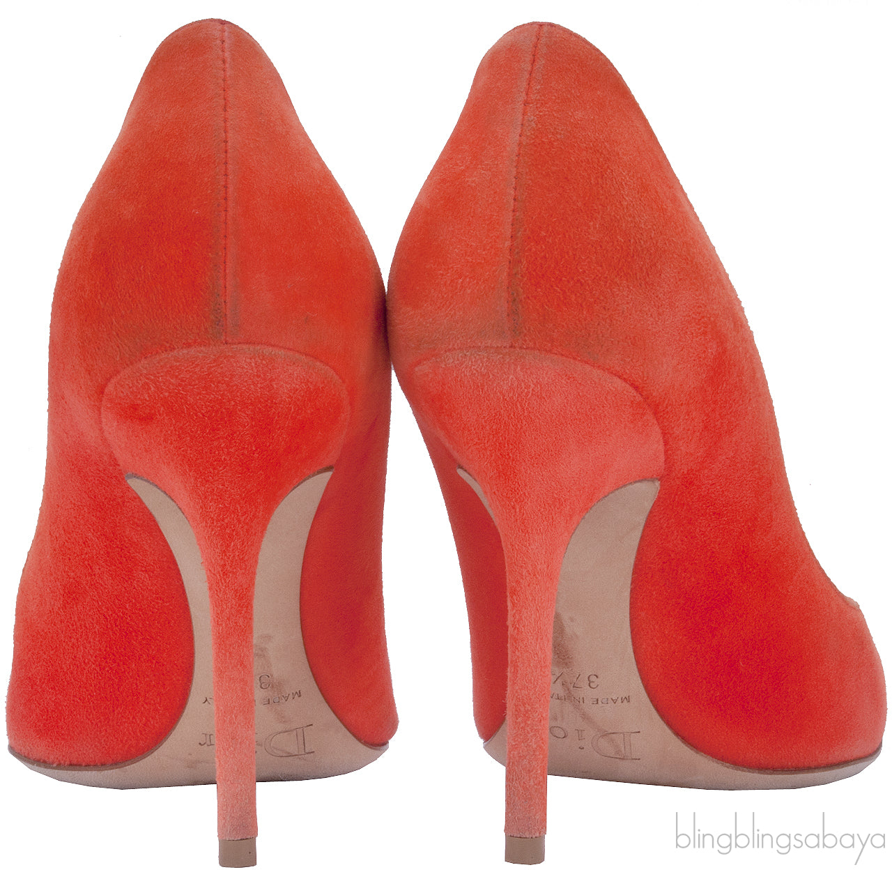 Christian Dior Orange Suede Pointed Heels
