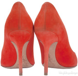 Christian Dior Orange Suede Pointed Heels
