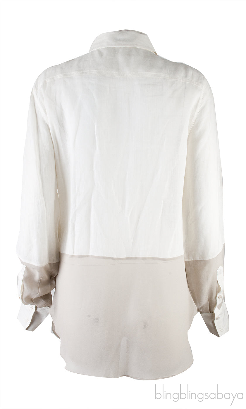 Linen Bi-color Long Sleeve Shirt
