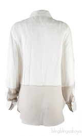 Linen Bi-color Long Sleeve Shirt